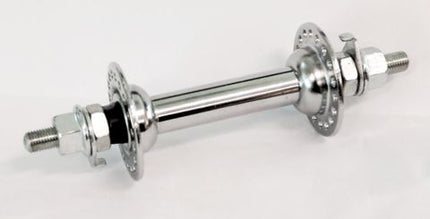 BICYCLE PARTS - HUB FRONT, NUTTED, CHROME STEEL 36H (5/16 AXLE @ 100MM OLD)