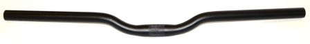 BICYCLE PARTS - HANDLEBAR 25.4MM, 62CM WIDE, 30MM RISE, 10 DEG SWEEP, BUTTED ALLOY, CITY BIKE BLACK