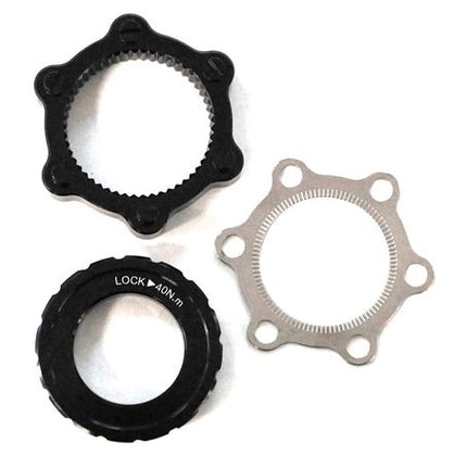 Disc Brake Adapter Centerlock To 6-Bolt For Cycling - Aluminum/steel - Black/silver