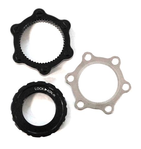 Disc Brake Adapter Centerlock To 6-Bolt For Cycling - Aluminum/steel - Black/silver