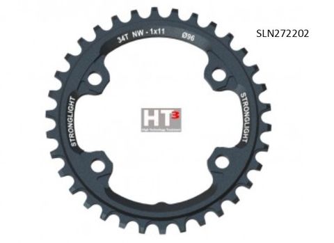 BICYCLE PARTS - CHAINRING - MTB - NW STRONGLIGHT , 34T, 7075 CNC GREY HT3 SHIMANO XTR - 96MM BCD, 4 HOLE FOR 11 SPD - (NARROW WIDE)