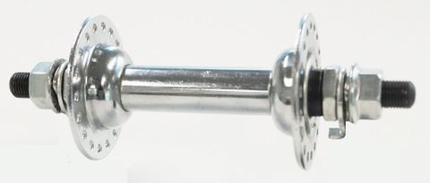 BICYCLE PARTS - HUB FRONT, NUTTED, CHROME STEEL 36H (3/8 AXLE @ 92MM OLD)