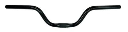 BICYCLE PARTS - HANDLEBAR 25.4MM, 62CM WIDE, 100MM RISE, ALLOY BLACK