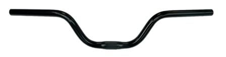BICYCLE PARTS - HANDLEBAR 25.4MM, 62CM WIDE, 100MM RISE, ALLOY BLACK