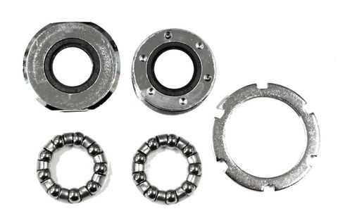 BICYCLE PARTS - BOTTOM BRACKET SET - FOR RACER/MTB, WATERPROOF, PIN TYPE, SILVER