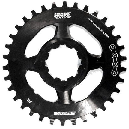 BICYCLE PARTS - CHAIN RING FOR AION CHAINWEEL - 30T, SR SUNTOUR DIRECT MOUNT. ALLOY. WAVE TECH (FUNCTIONS LIKE NARROW WIDE)