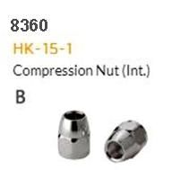 BICYCLE PARTS - HYDRAULIC HOSE FITTING - B - HK - 15 - 1, COMPRESSION NUT, STAINLESS, FOR DIAM .5MM. SOLD INDIVIDUALLY