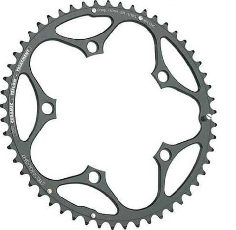 Stronglight Road Crankset Chainring 53T 130mm BCD 5 Hole Black 7075 Aluminum CNC CT2 For 10/11 Speed