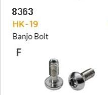 BICYCLE PARTS - HYDRAULIC HOSE FITTING - F - HK - 19, BANJO BAG BOLT, STAINLESS, M6 X 17L , SOLD INDIVIDUALLY