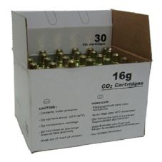BICYCLE PARTS - CO2 CARTRIDGE 16G THREADED, BOX 30