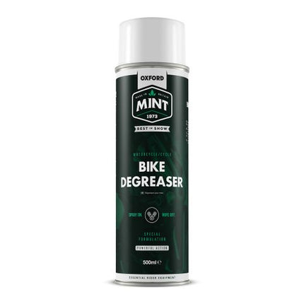 BICYCLE PARTS - BIKE DEGREASER - OXFORD MINT BIKE DEGREASER 500ML, EFFECTIVE AT DISSOLVING AND WASHING AWAY GREASE AND OILY RESIDUES THAT HAVE BUILT UP OVER TIME