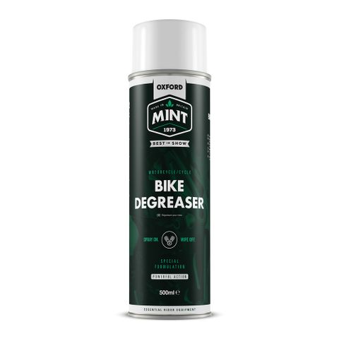 BICYCLE PARTS - BIKE DEGREASER - OXFORD MINT BIKE DEGREASER 500ML, EFFECTIVE AT DISSOLVING AND WASHING AWAY GREASE AND OILY RESIDUES THAT HAVE BUILT UP OVER TIME