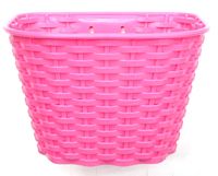 BICYCLE PARTS - BASKET - PLASTIC, FRONT, FOR 16 - 20 BIKES, WITH BRACKET & FITTING SET, L 26CM X W 17CM X H 16CM, PINK