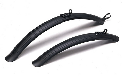 BICYCLE PARTS - MUDGUARD SET - P.P. FRONT & REAR FITS 24 - 26 , BLACK (60MMW - R670MML - FRONT 530MML)