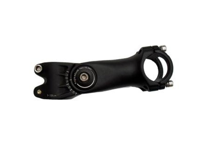 BICYCLE PARTS - ADJUSTABLE AHEAD STEM - 110MM EXT, - 20 TO 60 DEGREE, 28.6MM DIA., 31.8MM BB, BLACK