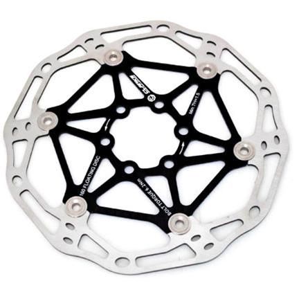 BICYCLE PARTS - DISC ROTOR - LIGHT WEIGHT HIGH PERFORMANCE FLOATING ROTOR, CLARKS, STAINLESS STEEL 160MM, BLACK ED FINISH, 109G QUALITY CLARKS PRODUCT