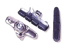 BICYCLE PARTS - BRAKE SHOES - CARTRIDGE BRAKE SHOES, FOR ROAD BIKES, 50MM, SILVER (SOLD IN PAIRS)