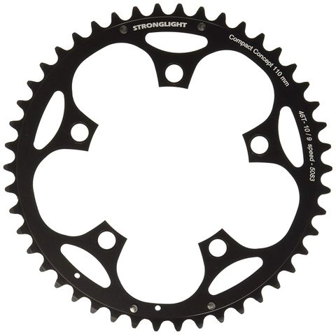 Stronglight Black Aluminum 46T Chainring 110mm BCD 5 Hole For 9/10 Speed Road Cycling Components Bike Part Upgrade