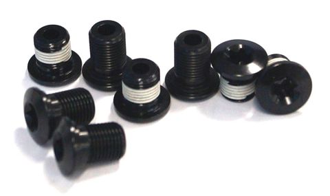 BICYCLE PARTS - CHAINRING BOLT KITS, SHIMANO MTB SCREW FOR STRONGLIGHT RINGS COMP. XTR M980 2X10 (4 ARMS) STEEL SILVER