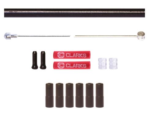 BICYCLE PARTS - BRAKE KIT FRONT & REAR, - UNIVERSAL INNER & OUTER, 2000 &1000MM STAINLESS STEEL CABLES, 5MM 2P BLACK 1700MM HOUSING, W/ 6 FERRULES & 2 X DONUTS