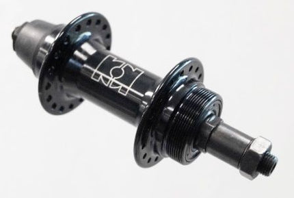 BICYCLE PARTS - HUB, ALLOY, SCREW ON MULTISPEED Q/R BLACK 36H (135MM OLD)