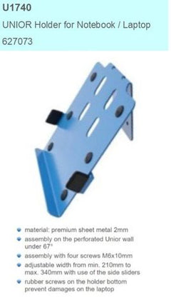 Unior Blue Adjustable Laptop Holder Stand For Notebooks - 210mm-340mm Width - Metal Workshop Equipment - 627073