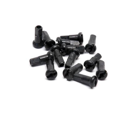 BICYCLE PARTS - PILLAR NIPPLES 14G BRASS, 14MM BLACK (SOLD INDIVIDUALLY)