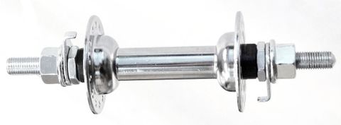 BICYCLE PARTS - HUB FRONT, NUTTED, CHROME STEEL 28H (100 OLD) 5/16 AXLE .