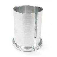 BICYCLE PARTS - ALLOY SHIM FOR AHEAD STEM, 40MM LENGTH, ID25.4MM, OD28.6MM SILVER