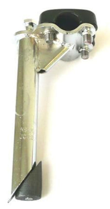 BICYCLE PARTS - STEM BMX 22.2 BLACK CLAMP, SILVER BASE & QUILL