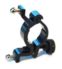 BICYCLE PARTS - HANDLEBAR MOUNT - FOR MOUNTING BIDON CAGES TO HANDLEBARS FOR 31.8 DIAMETER H/BARS, EASY ON - OFF DESIGN, BLACK