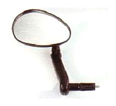 BICYCLE PARTS - MIRROR CONVEX OBLONG, BAR END, FITS 15 - 22MM ID, IDEAL FOR R/H OR L/H