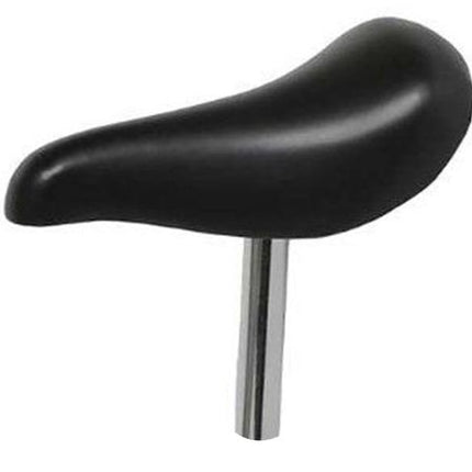 BICYCLE PARTS - SADDLE (BLACK) WITH 22.2MM SEAT CHROME POST FITS 12 BIKES (POST LENGTH 120MM)