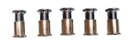 BICYCLE PARTS - CHAIN RING BOLT TRIPLE, STEEL, SILVER C.P. (SET 5)