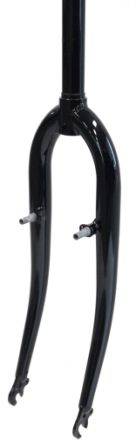 BICYCLE PARTS - FORK 26, THREADED 100MM, 1 (ID22.2MM, STEM 230MM) WITH PIVOTS. BLACK