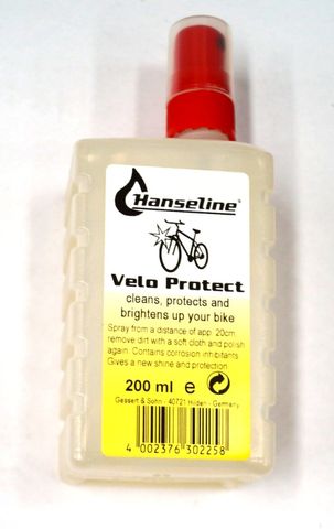 BICYCLE PARTS - HANSELINE VELO PROTECT - 200ML W/SPRAY NOZZLE (CLEANS AND POLISHES)