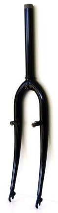 BICYCLE PARTS - FORK 26, THREADLESS, 1.1/8 (ID 25.4MM, STEM 230MM) WITH PIVOTS, STEEL. BLACK (AXLE TO CROWN 400MM)