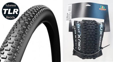 BICYCLE PARTS - TYRE 27.5 X 3.25 BLACK, KEVLAR BEAD (FOLDING), BLACK SKIN WALL, HIGH PERFORMANCE TYRE, 60TPI, DURO CRUX, MADE IN TAIWAN