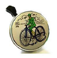 BICYCLE PARTS - BELL - STEEL, OLD BIKE DESIGN, SILVER, FITS 25.4MM BB