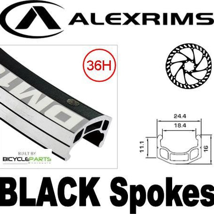 Alex Rims Alexrims 26 Inch Rear Wheel - 36 Hole Eyeleted Rim With MSW, Joytech Hub, Mach 1 Spokes - All Black For Cycling Enthusiasts