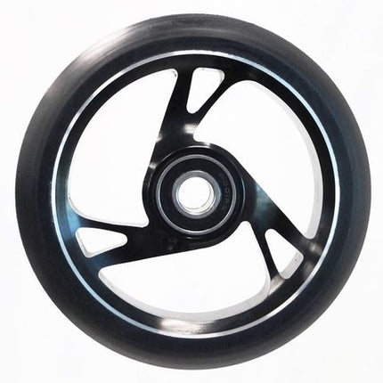 BICYCLE PARTS - SCOOTER WHEEL, ALLOY CORE, 125MM DIAMETER. 30MM WIDE. INCL ABEC - 9 BEARING. SUIT 12MM AXLE, BLACK CORE