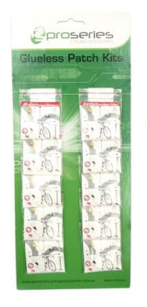 BICYCLE PARTS - GLUELESS PATCHES, ROUND 25MM, BAG 6, 10 BAGS ON PRO - SERIES DISPLAY CARD
