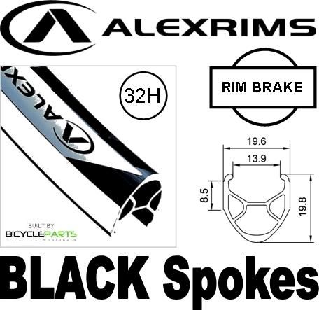 Alex Rims WHEEL - 700C ALEX R - 450 32H BLACK RIM, TRACK FIXED/FREE NUTTED (120MM OLD) SEALED NOVATEC BLACK HUB, MACH 1 BLACK SPOKES