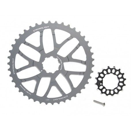 Stronglight 40T Chainring 7075 Aluminum 10 Speed Cassette Extender Conversion Silver For Shimano Drivetrain Systems