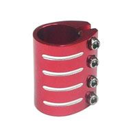 BICYCLE PARTS - S/CLAMP 4 BOLT, FOR PARK, RED
