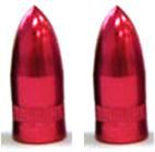 Bicycle Valve Caps - Red Missile Style 2 Piece Set - Tire Accessories For Schrader Valves