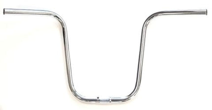 BICYCLE PARTS - HANDLEBAR 25.4MM, 66CM WIDE, 300MM RISE, 110MM SWEEP, HI - RISE, STEEL CP SILVER