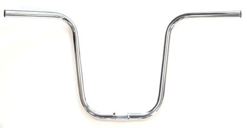 BICYCLE PARTS - HANDLEBAR 25.4MM, 66CM WIDE, 300MM RISE, 110MM SWEEP, HI - RISE, STEEL CP SILVER