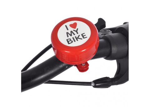 BICYCLE PARTS - I LOVE MY BIKE BELL RED, FITS 22.2MM DIAMETER HANDLEBAR, RED - OXFORD PRODUCT