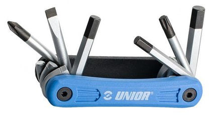 Unior Multi Tool Bike Repair Kit For Cycling Enthusiasts, Compact Blue Steel Allen Wrench Set, Essential Cycling Maintenance Tool